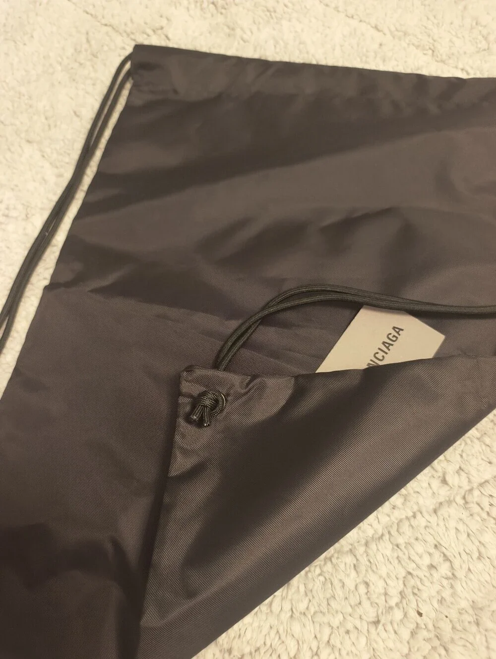 NEW Balenciaga Black EXPLORER Drawstring Backpack Sz 19.5 X 14 Inch